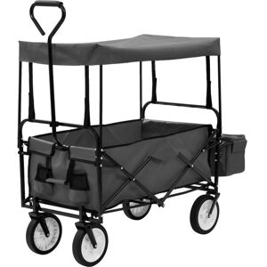 Vidaxl - Folding Hand Trolley with Canopy Steel Grey Vidaxl - Folding Hand Trolley with Canopy Steel Grey