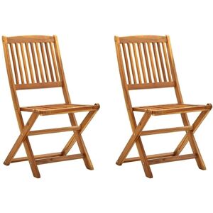 Vidaxl - Folding Outdoor Chairs 2 pcs Solid Acacia Wood Vidaxl - Folding Outdoor Chairs 2 pcs Solid Acacia Wood