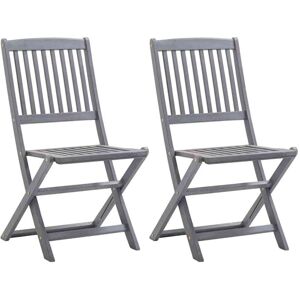 Vidaxl - Folding Outdoor Chairs 2 pcs Solid Acacia Wood Vidaxl - Folding Outdoor Chairs 2 pcs Solid Acacia Wood