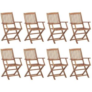 Vidaxl - Folding Outdoor Chairs 8 pcs Solid Acacia Wood Vidaxl - Folding Outdoor Chairs 8 pcs Solid Acacia Wood