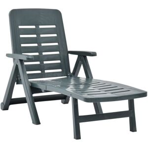 Folding Sun Lounger Plastic Green Vidaxl Folding Sun Lounger Plastic Green Vidaxl