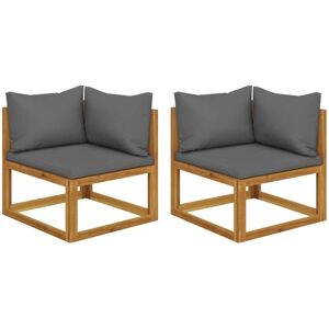 Vidaxl - Sectional Corner Sofas 2 pcs with Cushions Solid Wood Acacia Vidaxl - Sectional Corner Sofas 2 pcs with Cushions Solid Wood Acacia