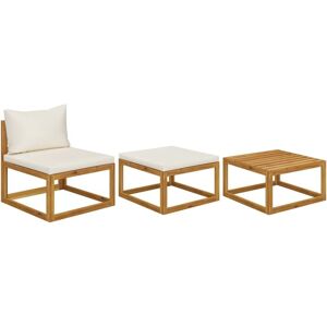 Vidaxl - 3 Piece Garden Lounge Set with Cushions Solid Wood Acacia Vidaxl - 3 Piece Garden Lounge Set with Cushions Solid Wood Acacia