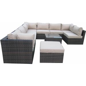 Furniture One - Rattan 10 Piece Modular Outdoor Garden Sofa - Mix Brown - Mix Brown Furniture One - Rattan 10 Piece Modular Outdoor Garden Sofa - Mix Brown - Mix Brown