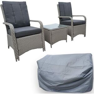 Furniture One Rattan Bistro Set Garden Chair Table Patio Outdoor Cushion with Rain Cover Furniture One Rattan Bistro Set Garden Chair Table Patio Outdoor Cushion with Rain Cover