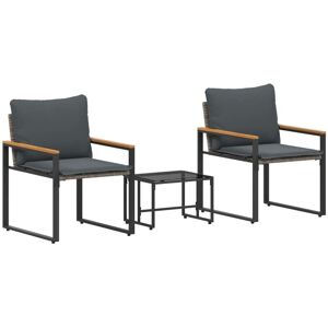Furniture Sets with Cushion 3 pcs Grey and Dark Grey Rattan vidaXL Furniture Sets with Cushion 3 pcs Grey and Dark Grey Rattan vidaXL