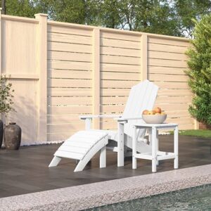 Bonnevie - Garden Adirondack Chair,Outdoor Chair with Footstool & Table hdpe White VSVS238343 Bonnevie - Garden Adirondack Chair,Outdoor Chair with Footstool & Table hdpe White VSVS238343