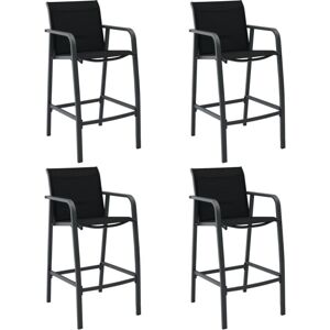 Garden Bar Chairs 4 pcs Black Textilene Vidaxl Garden Bar Chairs 4 pcs Black Textilene Vidaxl