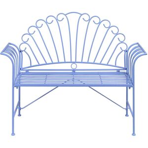 BELIANI Garden Bench CAVINIA 125 cm Metal Light Blue BELIANI Garden Bench CAVINIA 125 cm Metal Light Blue