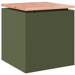 Garden Bench Olive green 40 x 40 x 43 cm Steel vidaXL Garden Bench Olive green 40 x 40 x 43 cm Steel vidaXL
