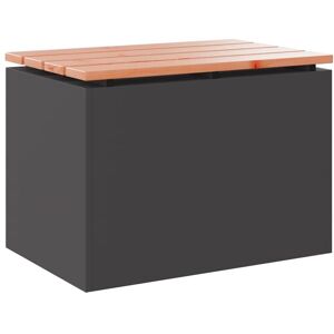 Garden Bench Black 60 x 40 x 43 cm Solid Douglas Wood and Steel vidaXL Garden Bench Black 60 x 40 x 43 cm Solid Douglas Wood and Steel vidaXL