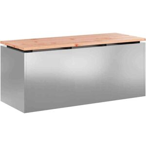 Garden Bench Silver 100 x 40 x 43 cm Galvanised steel vidaXL Garden Bench Silver 100 x 40 x 43 cm Galvanised steel vidaXL