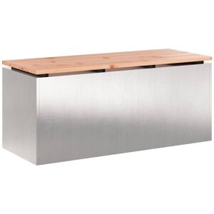 Garden Bench Silver 100 x 40 x 43 cm Stainless steel vidaXL Garden Bench Silver 100 x 40 x 43 cm Stainless steel vidaXL