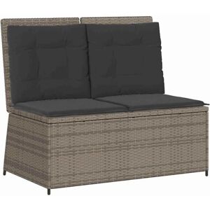 Garden Bench with Cushion Grey Poly rattan vidaXL Garden Bench with Cushion Grey Poly rattan vidaXL