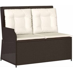 Garden Bench with Cushion Brown Poly rattan vidaXL Garden Bench with Cushion Brown Poly rattan vidaXL