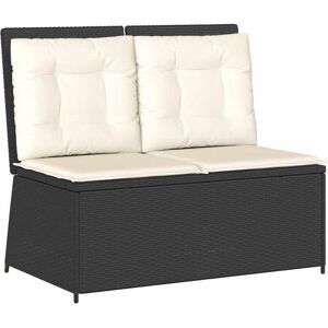 Garden Bench with Cushion Black Poly rattan vidaXL Garden Bench with Cushion Black Poly rattan vidaXL