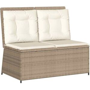 Garden Bench with Cushion Beige Poly rattan vidaXL Garden Bench with Cushion Beige Poly rattan vidaXL