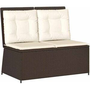 Garden Bench with Cushion Brown Poly rattan vidaXL Garden Bench with Cushion Brown Poly rattan vidaXL