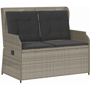 Garden Bench with Cushion Light grey Poly rattan vidaXL Garden Bench with Cushion Light grey Poly rattan vidaXL