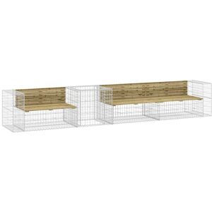 Vidaxl - Garden Bench with Gabion Basket Impregnated Wood Pine Vidaxl - Garden Bench with Gabion Basket Impregnated Wood Pine