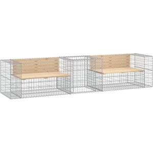 Vidaxl - Garden Bench with Gabion Basket Solid Wood Pine Vidaxl - Garden Bench with Gabion Basket Solid Wood Pine