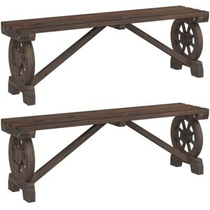 Garden Benches 2 pcs Solid Wood Fir Vidaxl Garden Benches 2 pcs Solid Wood Fir Vidaxl