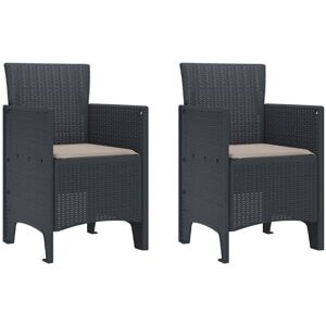Garden Chair 2 pcs Anthracite 53 x 49 x 85 cm pp Vidaxl Garden Chair 2 pcs Anthracite 53 x 49 x 85 cm pp Vidaxl