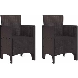 Garden Chair 2 pcs Brown 53 x 49 x 85 cm pp Vidaxl Garden Chair 2 pcs Brown 53 x 49 x 85 cm pp Vidaxl