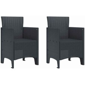 Garden Chair 2 pcs Anthracite 53 x 49 x 85 cm pp Vidaxl Garden Chair 2 pcs Anthracite 53 x 49 x 85 cm pp Vidaxl