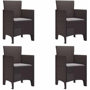 Garden Chair 4 pcs Brown 53 x 49 x 85 cm pp Vidaxl Garden Chair 4 pcs Brown 53 x 49 x 85 cm pp Vidaxl