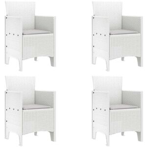 Garden Chair 4 pcs White 53 x 49 x 85 cm pp Vidaxl Garden Chair 4 pcs White 53 x 49 x 85 cm pp Vidaxl