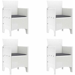 Garden Chair 4 pcs White 53 x 49 x 85 cm pp Vidaxl Garden Chair 4 pcs White 53 x 49 x 85 cm pp Vidaxl