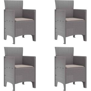Garden Chair 4 pcs Light grey 53 x 49 x 85 cm pp Vidaxl Garden Chair 4 pcs Light grey 53 x 49 x 85 cm pp Vidaxl