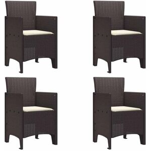 Garden Chair 4 pcs Brown 53 x 49 x 85 cm pp Vidaxl Garden Chair 4 pcs Brown 53 x 49 x 85 cm pp Vidaxl