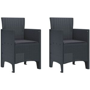 Garden Chair 2 pcs Anthracite 53 x 49 x 85 cm pp Vidaxl Garden Chair 2 pcs Anthracite 53 x 49 x 85 cm pp Vidaxl