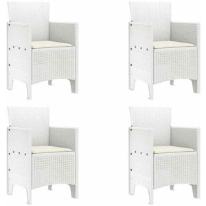 Garden Chair 4 pcs White 53 x 49 x 85 cm pp Vidaxl Garden Chair 4 pcs White 53 x 49 x 85 cm pp Vidaxl