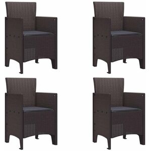 Garden Chair 4 pcs Brown 53 x 49 x 85 cm pp Vidaxl Garden Chair 4 pcs Brown 53 x 49 x 85 cm pp Vidaxl