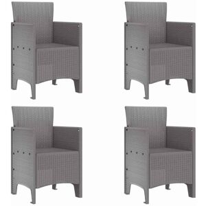 Garden Chair 4 pcs Light grey 53 x 49 x 85 cm pp Vidaxl Garden Chair 4 pcs Light grey 53 x 49 x 85 cm pp Vidaxl