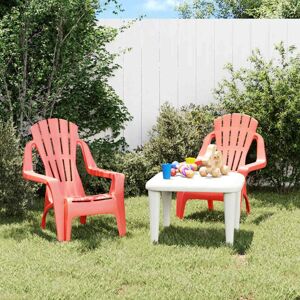 Garden Chairs 2 pcs for Children Red 37x34x44 cm PP Wooden Look vidaXL Garden Chairs 2 pcs for Children Red 37x34x44 cm PP Wooden Look vidaXL