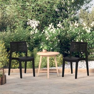 Vidaxl - Garden Chairs 2 pcs Anthracite Polypropylene Vidaxl - Garden Chairs 2 pcs Anthracite Polypropylene