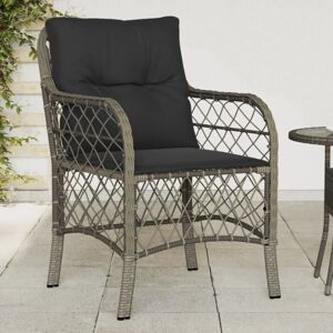 Vidaxl - Garden Chairs with Cushions 2 pcs Grey Poly Rattan Vidaxl - Garden Chairs with Cushions 2 pcs Grey Poly Rattan