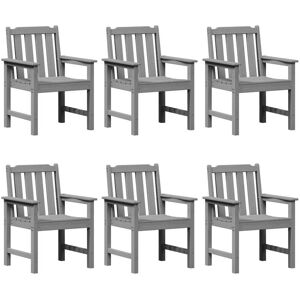 Garden Dining Chair 6 pcs Light Grey 65.5 x 55.5 x 88cm Plastic Vidaxl Garden Dining Chair 6 pcs Light Grey 65.5 x 55.5 x 88cm Plastic Vidaxl