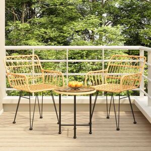 3 Piece Garden Dining Set Poly Rattan vidaXL 3 Piece Garden Dining Set Poly Rattan vidaXL