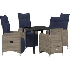 Garden Dining Set 5 pcs Grey Poly Rattan Vidaxl Garden Dining Set 5 pcs Grey Poly Rattan Vidaxl