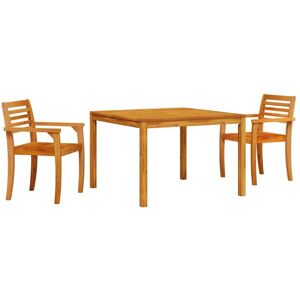 Garden Dining Set 3 pcs Brown Solid acacia wood Vidaxl Garden Dining Set 3 pcs Brown Solid acacia wood Vidaxl