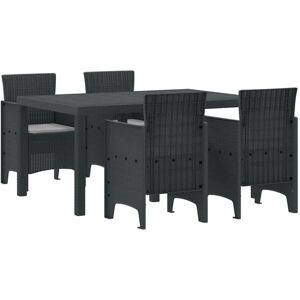 Garden Dining Set 5 pcs Anthracite Polt rattan Vidaxl Garden Dining Set 5 pcs Anthracite Polt rattan Vidaxl