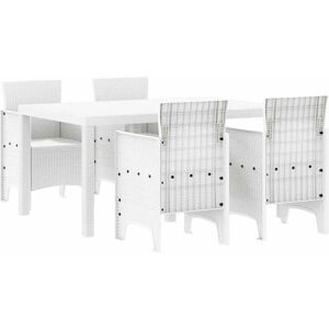 Garden Dining Set 5 pcs White Polt rattan Vidaxl Garden Dining Set 5 pcs White Polt rattan Vidaxl