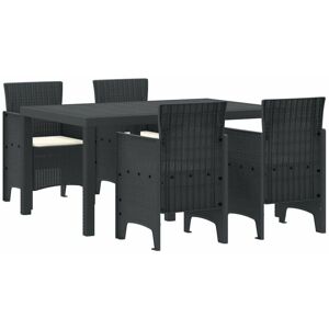 Garden Dining Set 5 pcs Anthracite Polt rattan Vidaxl Garden Dining Set 5 pcs Anthracite Polt rattan Vidaxl