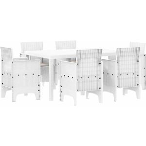 Garden Dining Set 7 pcs White Polt rattan Vidaxl Garden Dining Set 7 pcs White Polt rattan Vidaxl