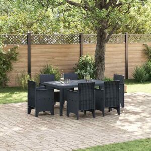Garden Dining Set 7 pcs Anthracite Polt rattan Vidaxl Garden Dining Set 7 pcs Anthracite Polt rattan Vidaxl